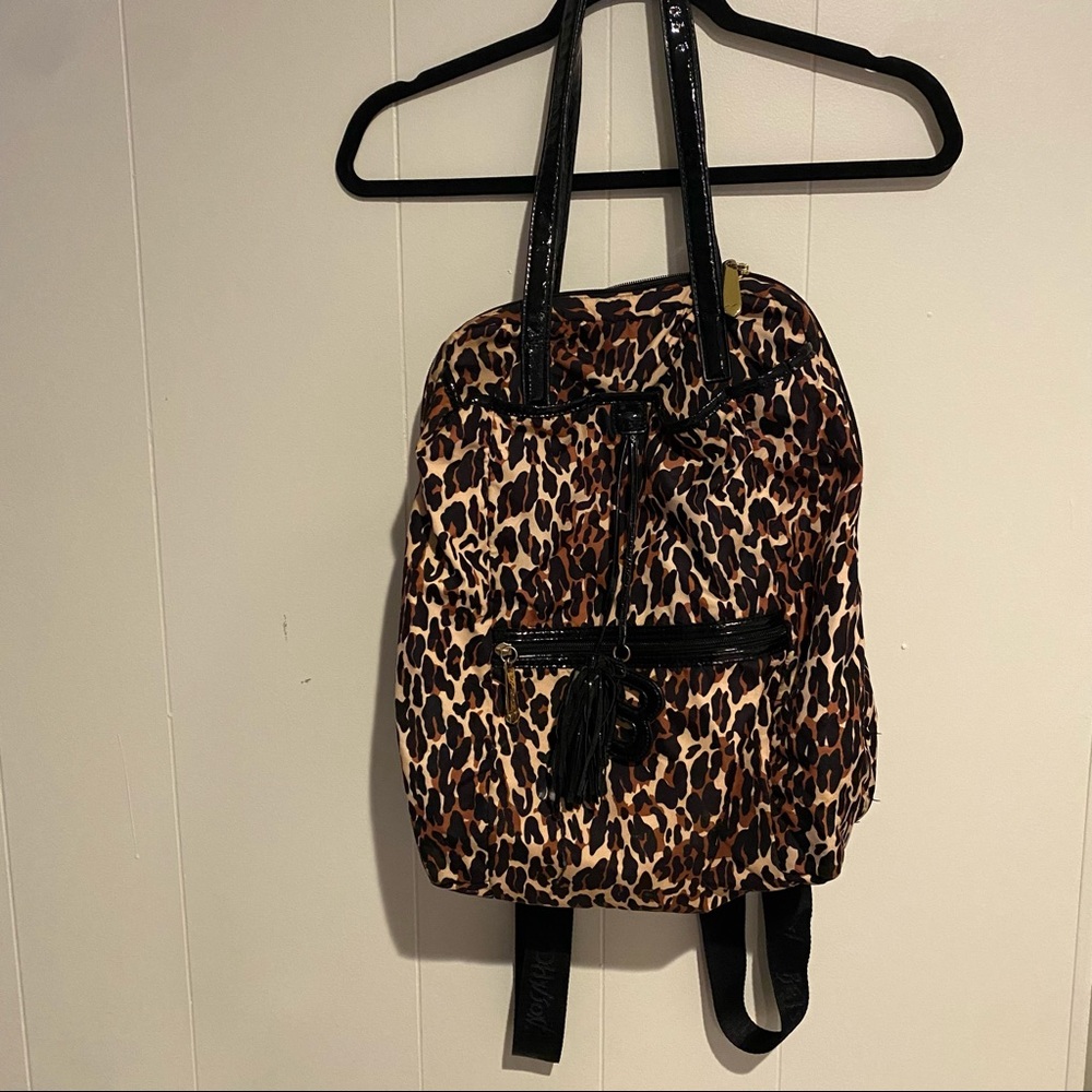 Betsey Johnson leopard print backpack
